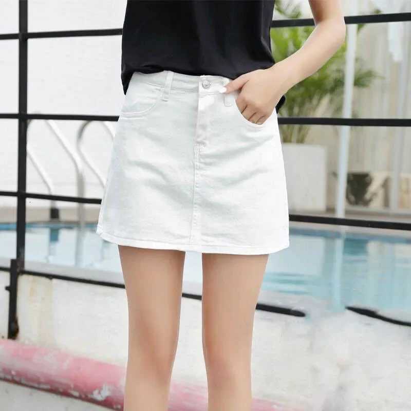 Lucyever Black White Womens Mini Skirts Korean Style High Waist Pockets A-Line Skirt Female Casual All-match Basic Short Skirts R250728