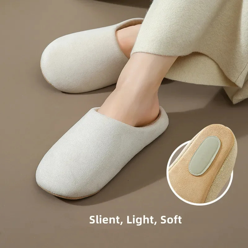 Men Slippers Light House Soft Home Cotton Slipper Winter Indoor Floor Shoes Couples Women Silence Slides Bedroom Flats 250725