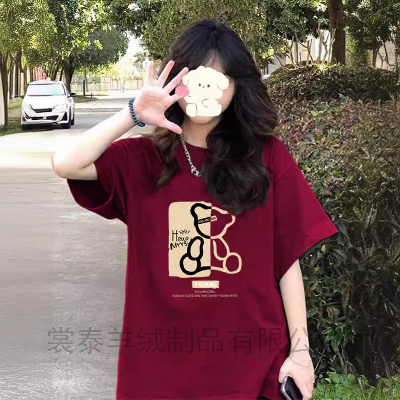 2025G pure cotton short sleeved women's S fashion Korean style student T-shirt unisex couple half sleeved versatile youth T-shirt new designer T-