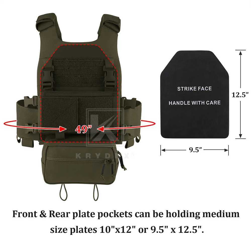 KRYDEX 500D FCS Tactical Vest MOLLE Plate Carrier Elastic Cummerbund 7.62 5.56 Mag Pouch Lightweight Hunting Outdoor Man Vest Z250728