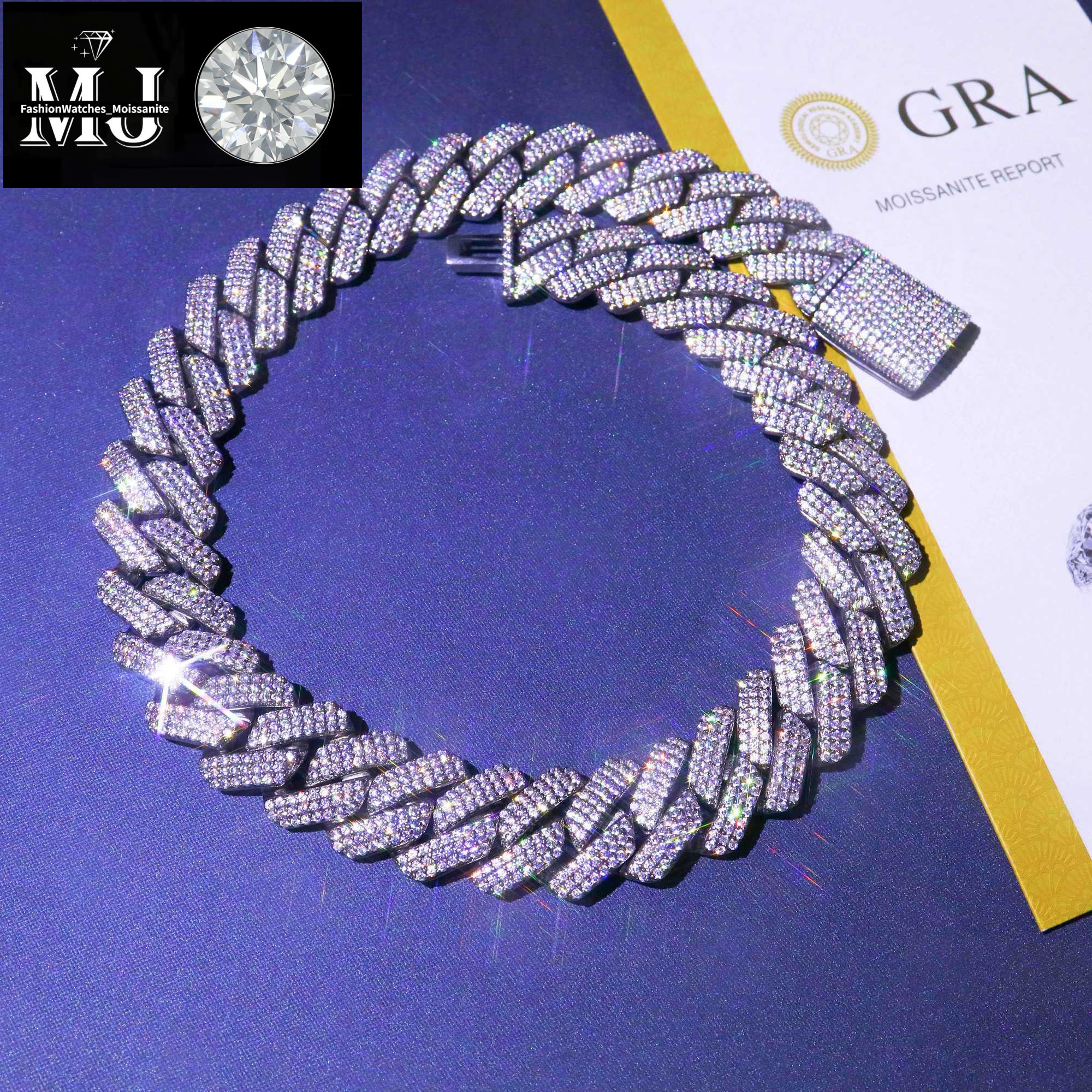 Necklace Designer Jewelry Cuban k Chain Custom Vvs Moissanite Iced Out Sterg Sier Pass Dia Test Hip Hop Chains for Men Jewelery