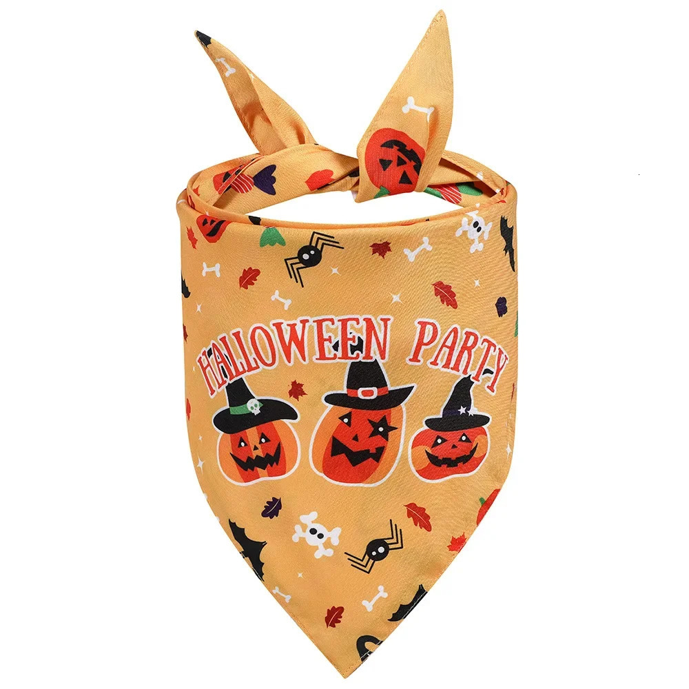 Manufacturer Pet Dog Puppy Cat Neck Scarf Cartoon Bandana Saliva Towel Triangle Kerchief Halloween Accessories 250729