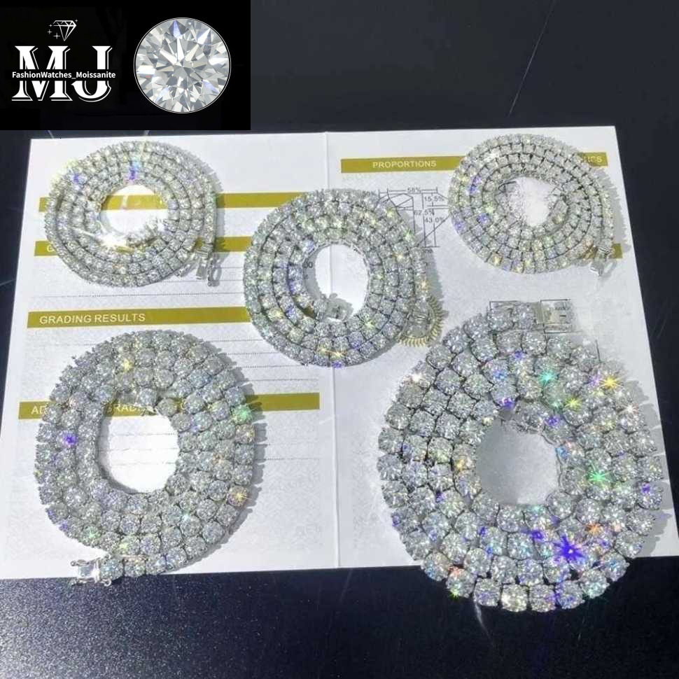 Designer necklaces for women fashion designer Pendant Necklaces Hip Hop Sier VVS Moissanite Dia Necklace Jewelry tennis chain