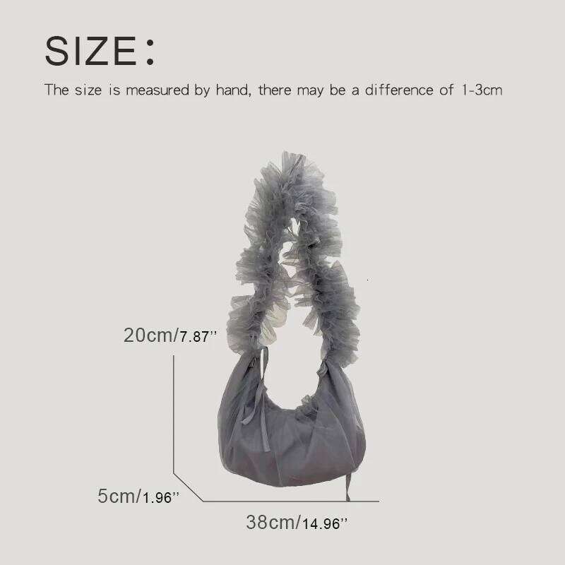 Women's Bags Designer Women's Bags Designer Korean Casual Half Moon Mesh Bags For Women Designer Handbags Purses New In Pleated Ruffle Strap