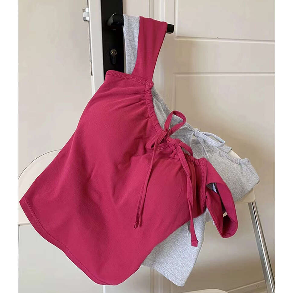 Designer T Shirt New Style Padded Square Neck Vest With Straps Slim Fit Summer Outerwear Versatile Girl Bow Wide Shoulder Strap