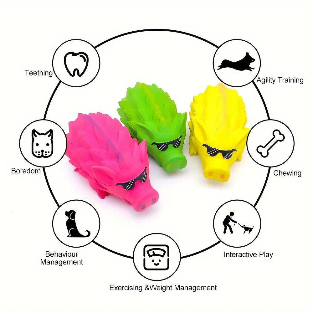 A Large Hedgehog Latex Squeak Dog Bite Toy Durable Rubber Teeth Grinding for Medium to Dogs No Battery Required 250729