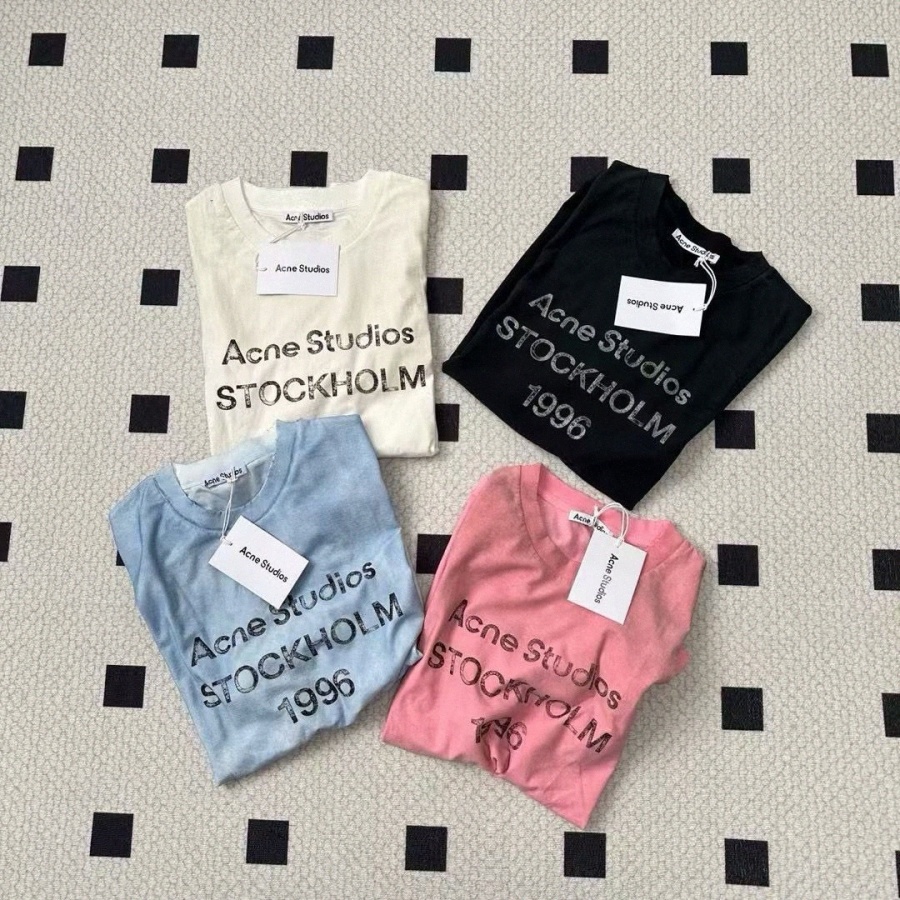 acnee studios tshirt Designer T Shirt Europe Style Letter Print Washed Vintage Loose Tee T shirt Summer Casual Skateboard Men Women GraWZAv#