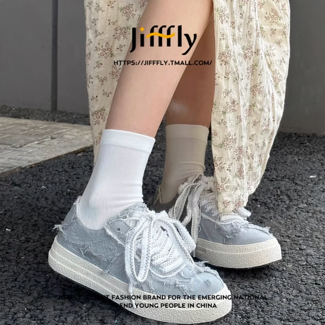Jifffly Canvas Shoes for Men & Women - Breathable Low Top Sneakers with Distressed Aesthetic Design