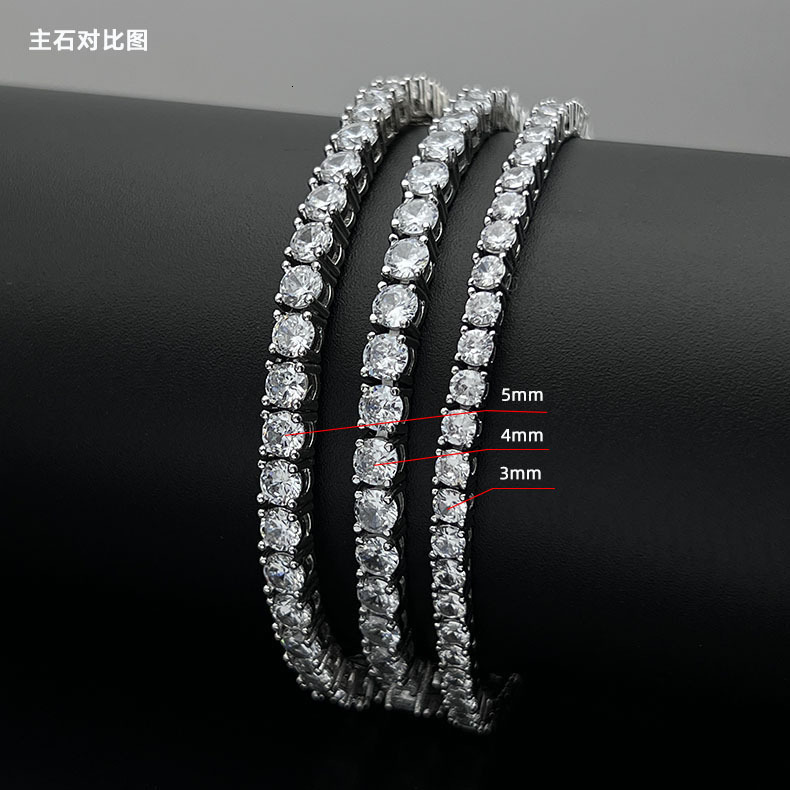 Tennis Chain Inlaid Full Dia Zircon Bracelet Gold-Plated Copper Jewelry