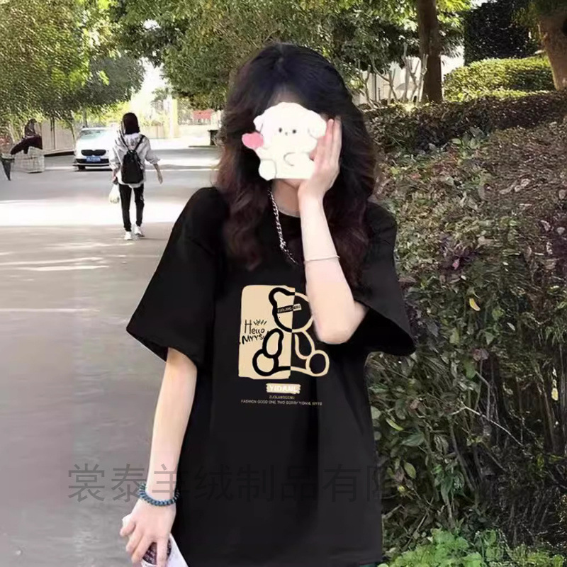2025G pure cotton short sleeved women's S fashion Korean style student T-shirt unisex couple half sleeved versatile youth T-shirt new designer T-