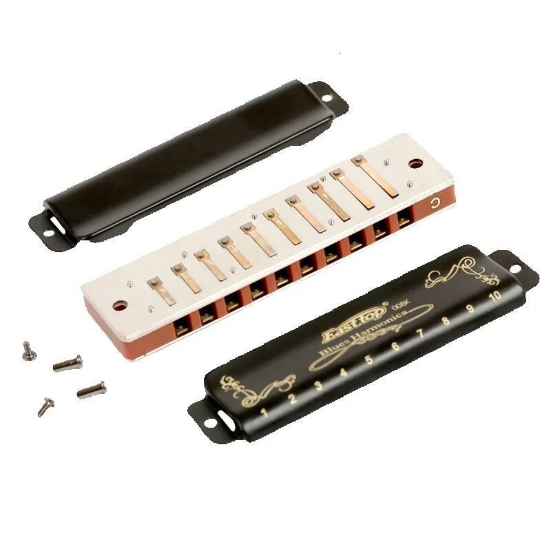 EASTTOP T008K Paddy 12 tones New harmonica brass reedplates phosphor bronze reeds diatonic blues harp good harmonica