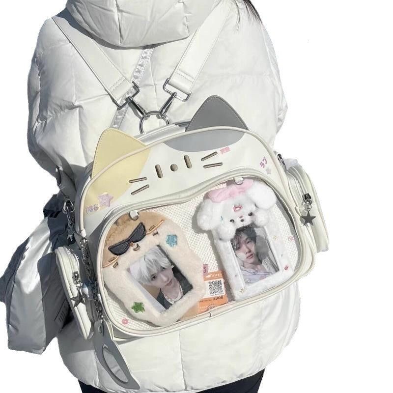 2025 Designer's New Sweet Cool Multi functional Badge Grain Single Shoulder Cross Backpack