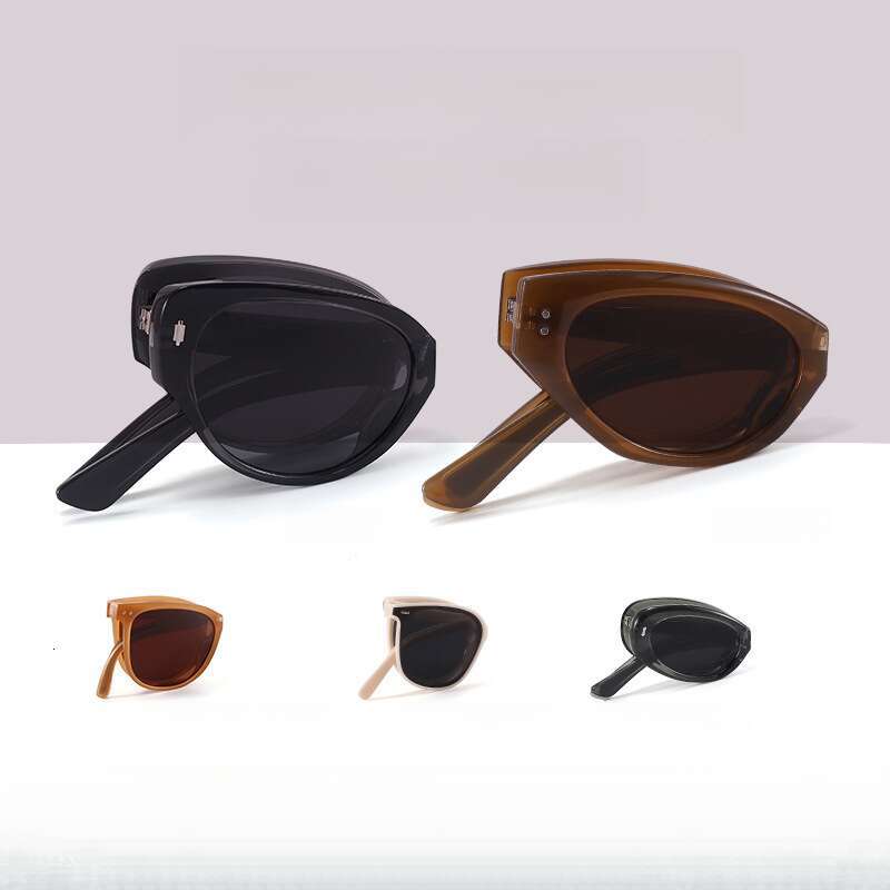 DHcollections Foldable Square Sunglasses - UV400 Polarized, TR90 Frame, Slimming Face Design for Women (Trendy & Portable)