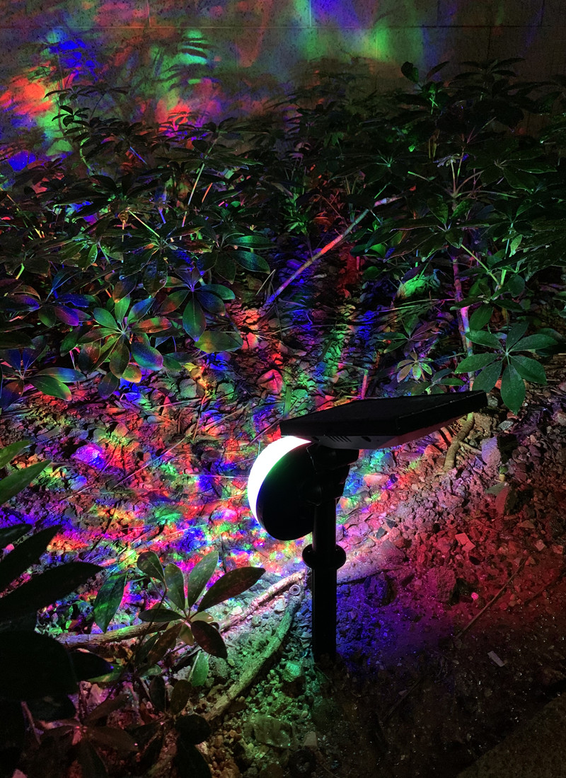 Solar Lawn Light Outdoor Waterproof Sound Control Flashing Courtyard Garden Landscape Disco Colorful Rotating Spotlight