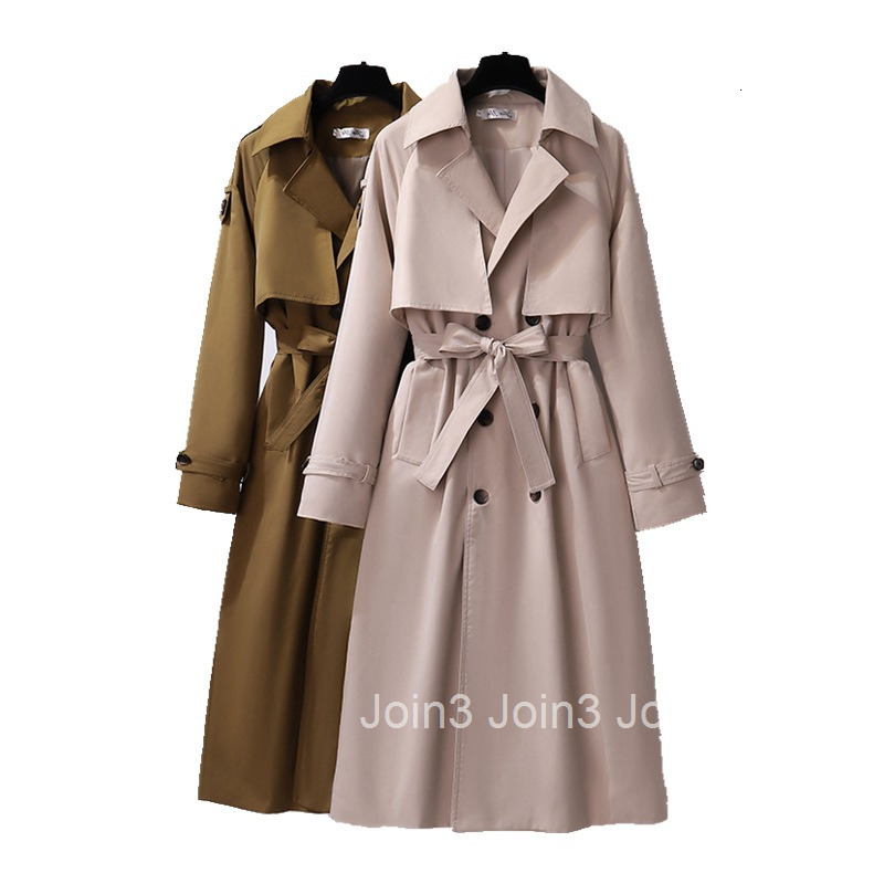 Korean Trench Coat Over-the-Knee Extended Length New Plus Size Womens Clothing for Plus Size Women Casual Blazer Trendy