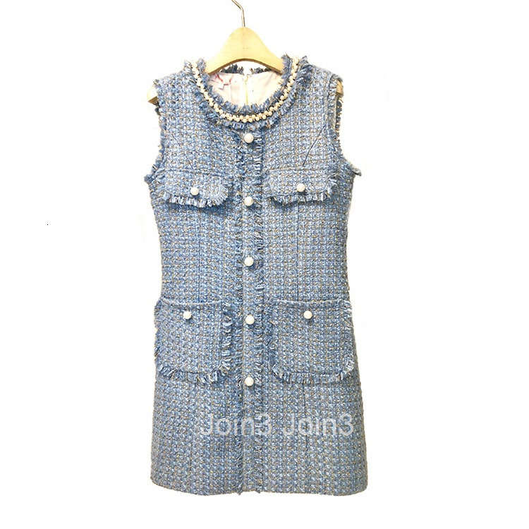 autumn winter fashion designer woolen coat vest small milk sleeveless dress.