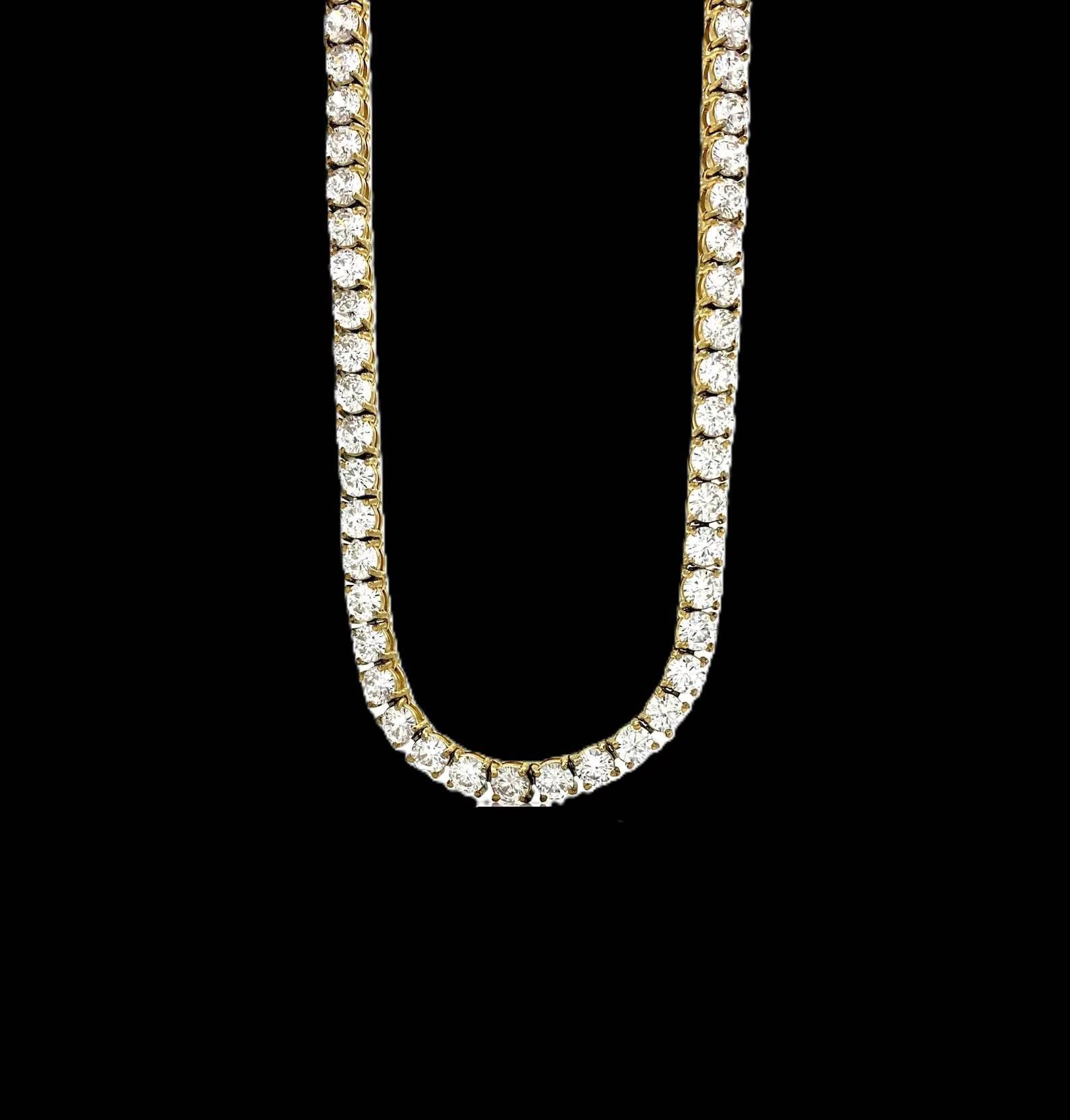 High Quality 18K White Gold Tennis Chain VVS Moissanite Diamond Solid Gold Link Mens Necklaces for Gift Engagement Fine Jewelry