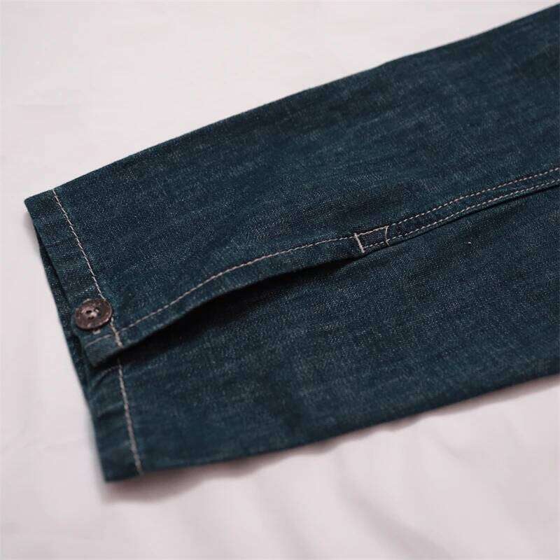 Designer Clothing 2025 1920S Vintage US Army Spring Jeans Blue Denim Work Uniforms Loose PW Pullover Shirt Fatigue Jumper USN Jacket For Men