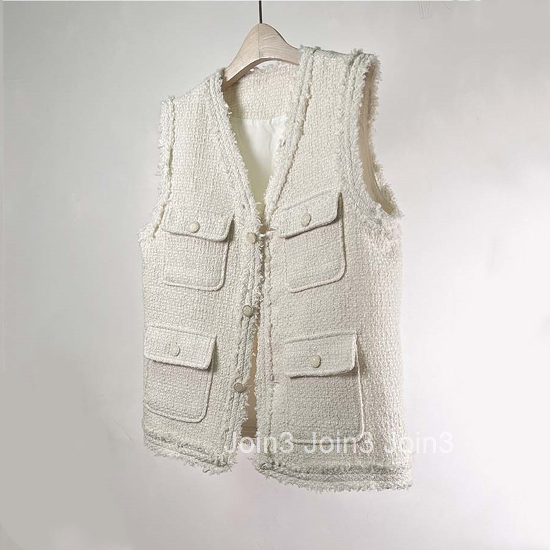 Korean Fashion Elegant Vest Jacket for Women Autumn Winter New Tweed Vest with Tassels Trendy Style