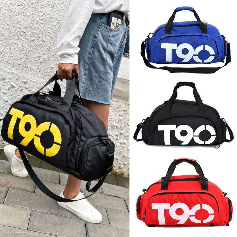 T90 Travel Duffle Gym Backpack Women Fiess Boston Lage Handbag Sports Shoe Shoulder Weekend Big Tote Train Bag for Man