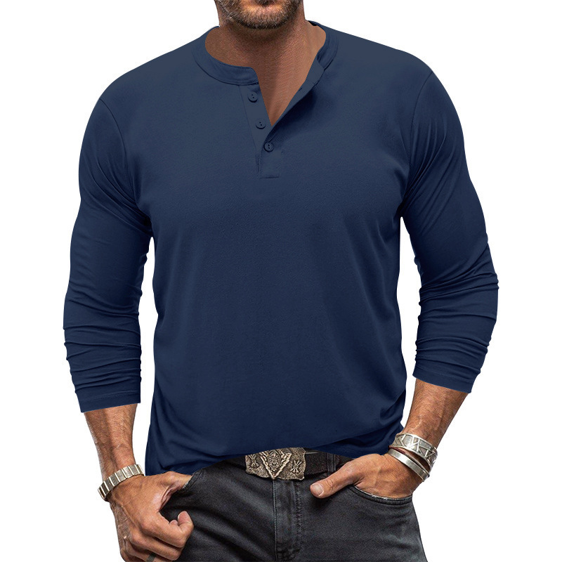 Mens long sleeve round neck t-shirt mens bottom shirt mens T-shirt