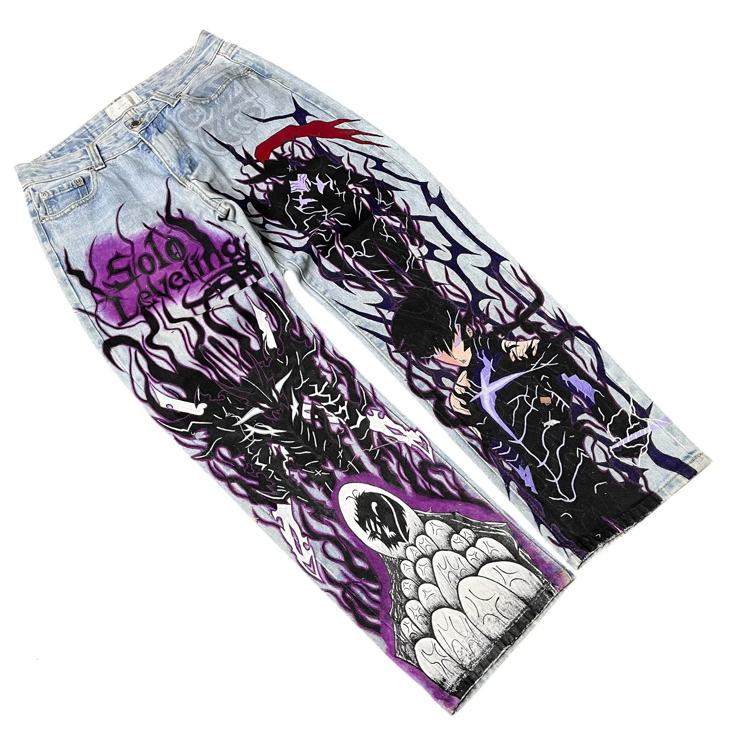 Harajuku Y2k Leveling Graphic Pants Baggy Jeans for Men Trouser Streetwear Wide Leg Women High Waist Pants Men Clothing 250728