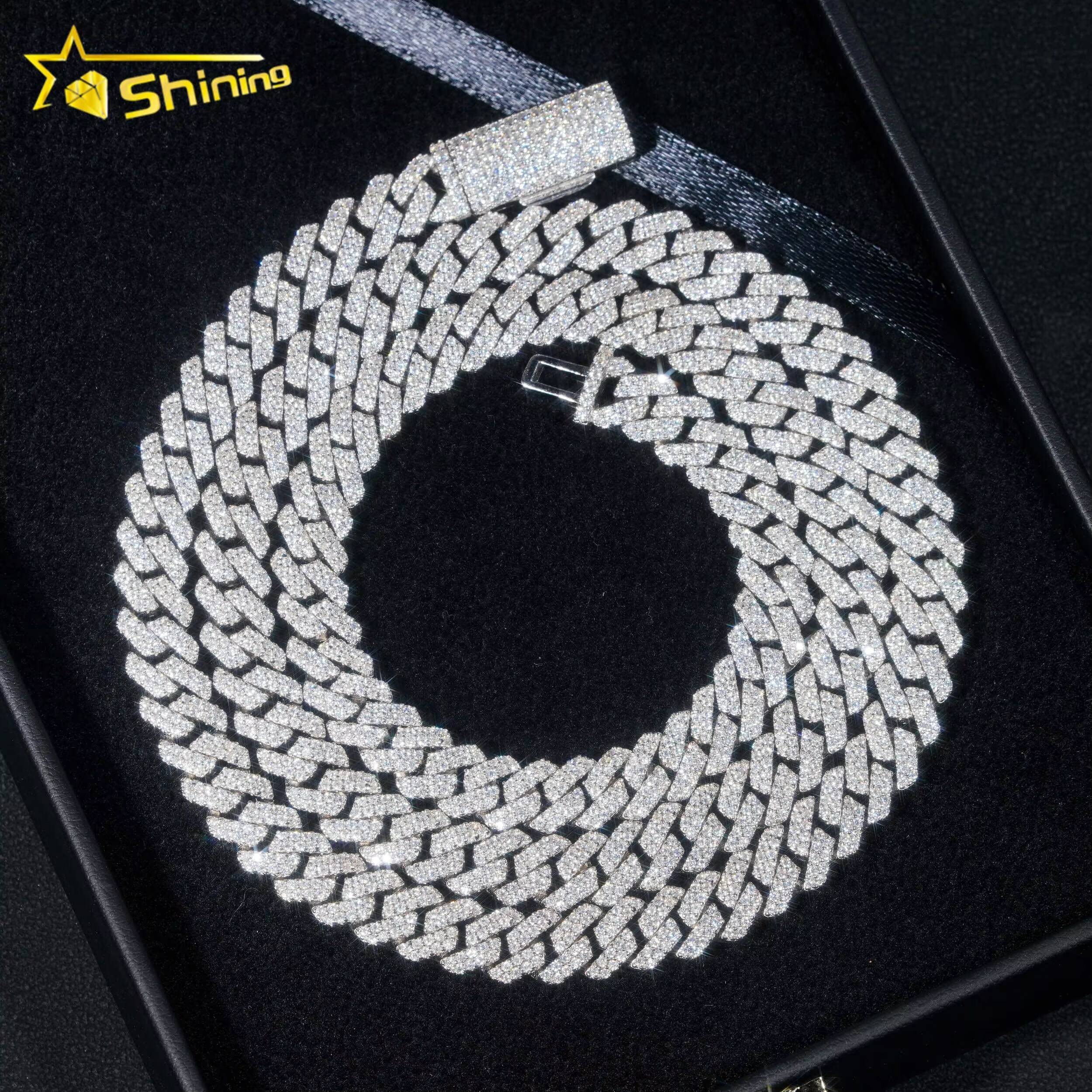 Stocks 8MM 925 Sterling Silver Gold Plated New Arrivals Hip Hop VVS D Color Moissanite Cuban Link Chain