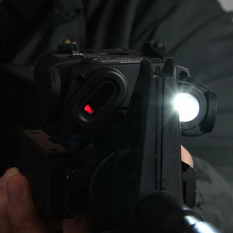 Tactical PEQ-15 Laser Sight Red Dot Blue Green Laser Aiming and White Flashlight IR Fill Light PEQ Tailswitch Slot Rial MountXJ250728