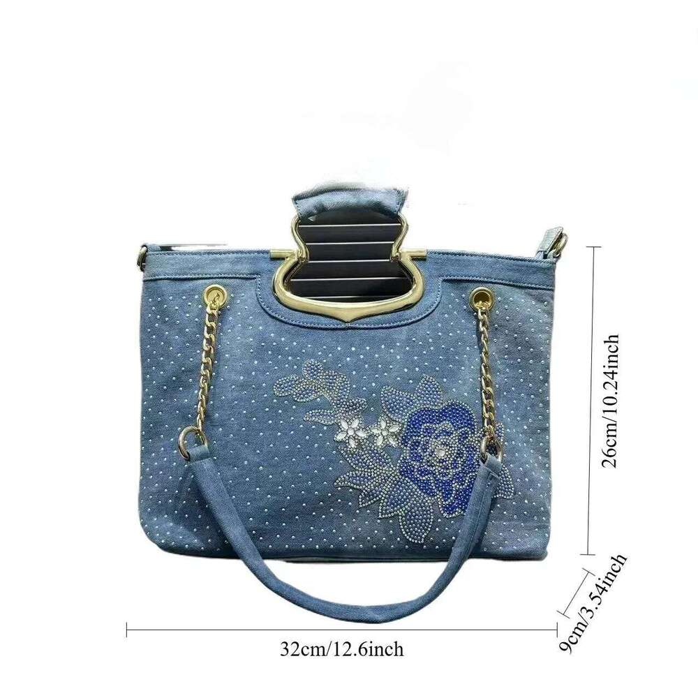Luxury Designer Ladies Fashion Elegance Dia Shoulder, Large Capacity and Personalized Floral Sparkling Handbag