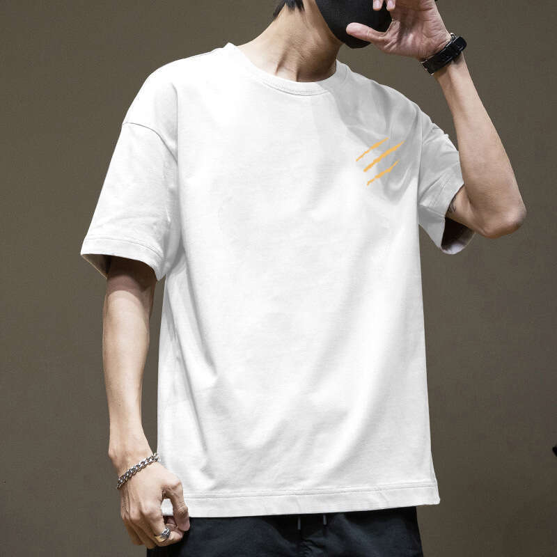 Designer T Shirt American Style Trendy Simple Printed Short Sleeve T-Shirt Summer Niche Ins Versatile Casual Heavyweight Pure Cotton Base Shirt For Me