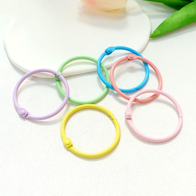 Candy color color keychain key ring bag jewelry accessories girl heart environmentally friendly baking paint diy book circle card ring