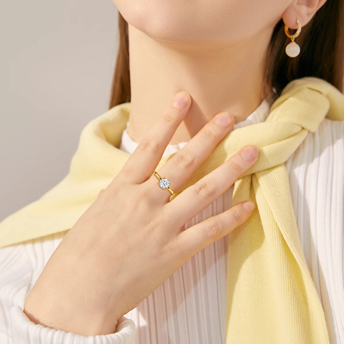 Original and Pure 14k Gold Wedding Rings Au585 Jewelry Real Certified 1ct to 3ct Ring for Women Wedding 2025 250729