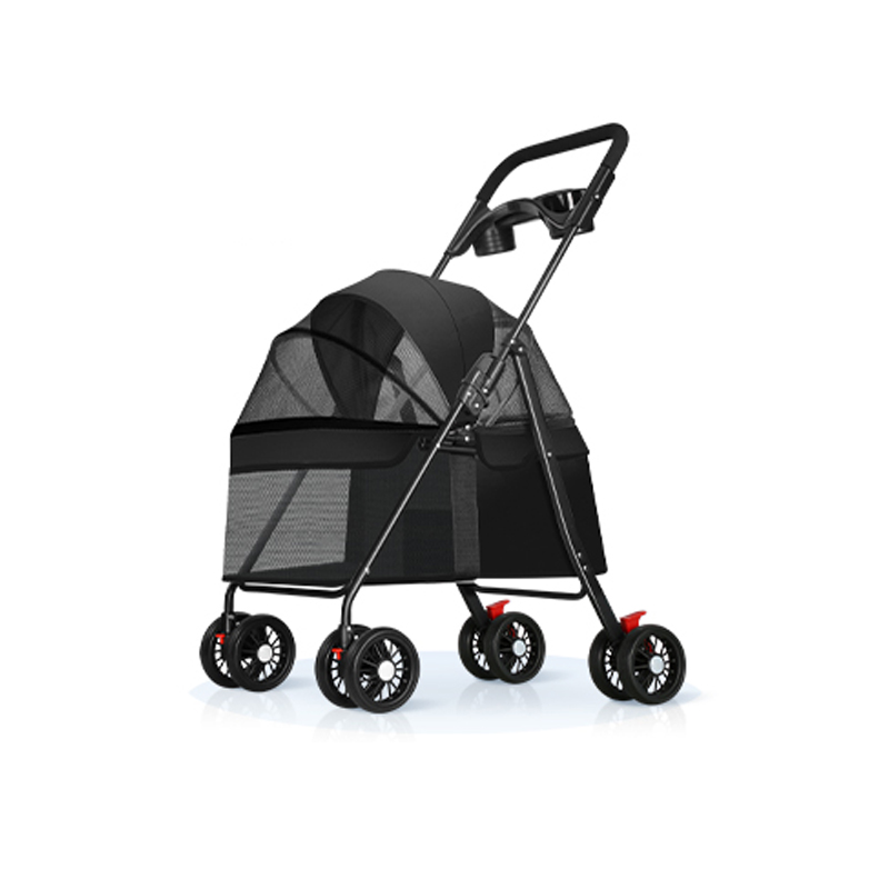 Foldable multifunctional pet stroller with detachable and lightweight bag