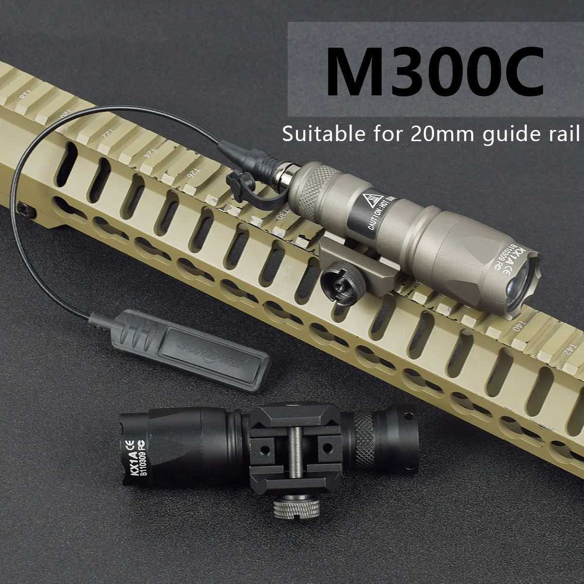US Warehouse M600B M300B M300C Ultra Tactical Scout Light Rifle Weapon Flashlight Hunting Momentary Pressure Switch MLOK XJ250728