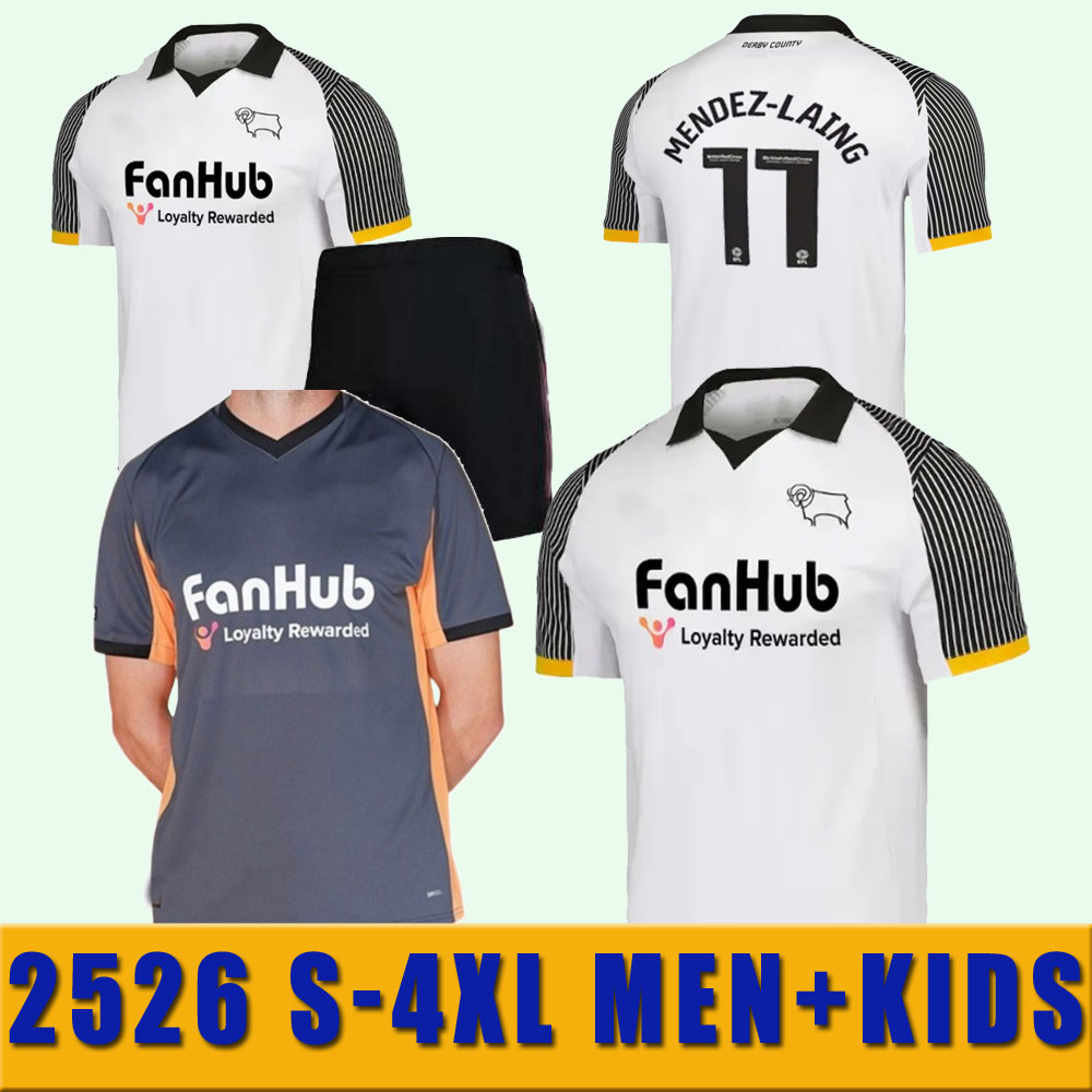 2025 2026 S-4XL Derby County soccer jerseys SIBLEY CASHIN NYAMBE NELSON ELDER FORNAH BARKHUIZEN home away 2024 jersey football shirts kids
