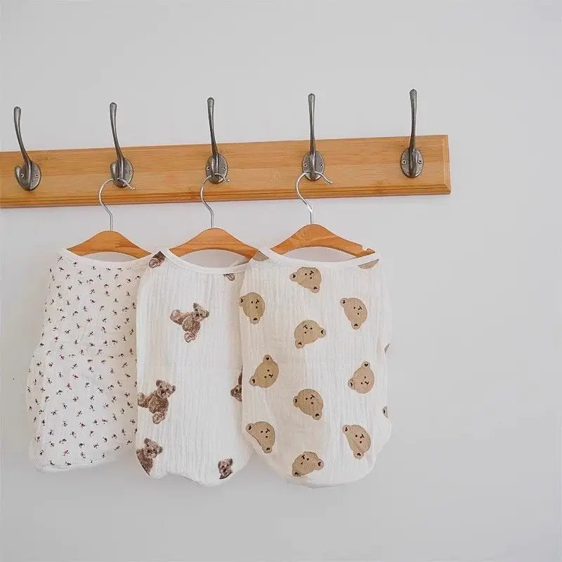 Summer Sleeveless Gauze Pet Vest Breathable Sun Protection Anti Shedding Cooling Dog Cat Shirt for Bichon Teddy Small Pets 250729