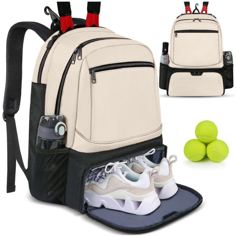 Tennis Racket Bag Sports Storage Bag with Separate Shoe Compartment Fashion Sports Travel Backpack for Tennis Badminton Rackets, Balls Sports