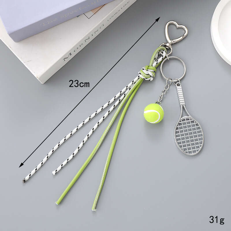 New Miu Series Bag Tennis Leather Rope Keychain Pendant DIY Phone Charm Accessories Ornaments