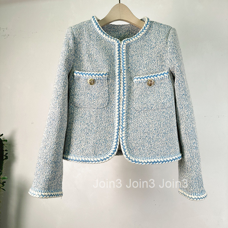 Autumn and Winter New French Simple Temperament Thick Tweed Small Fragrant Coat Short Womens Slim Fit Suit