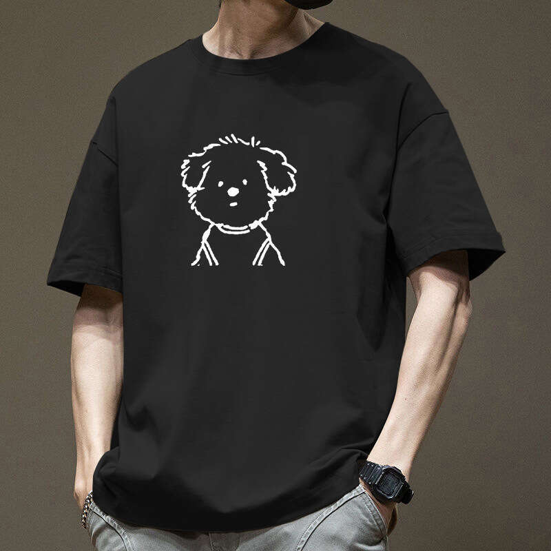 Designer T Shirt Pure Cotton Short Sleeve T-Shirt For Men American Retro 2025 Student Top Men's Round Neck Pattern Print Japanese Style Graphic T