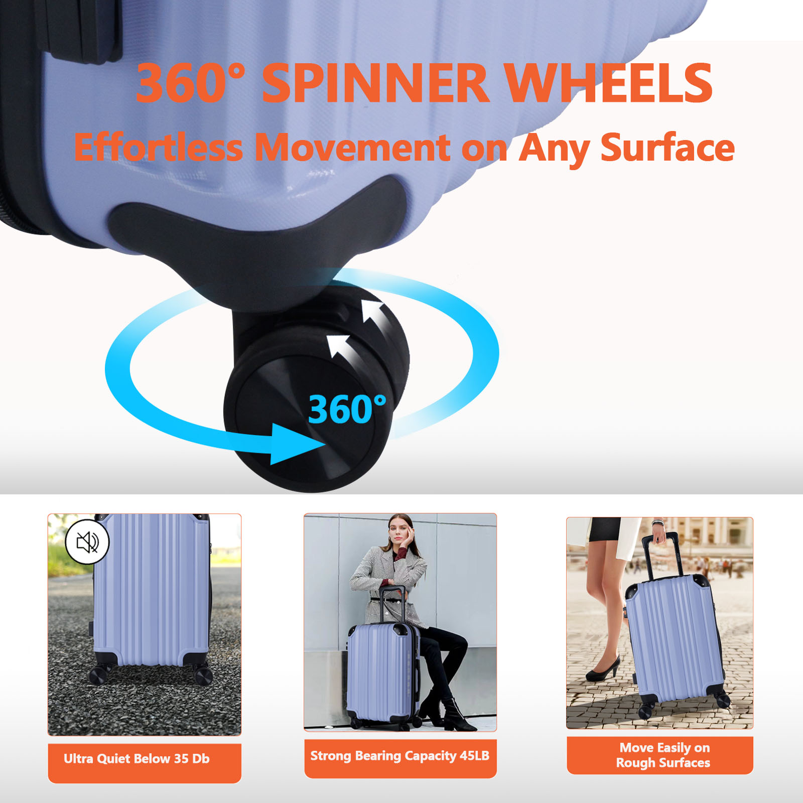 Luggage Set 2 Expandable Carry On Suitcase with TSA Lock - ABS Luggage Corner Protectors for Business Travel & Personal Trips - Lightweight Durable Sp