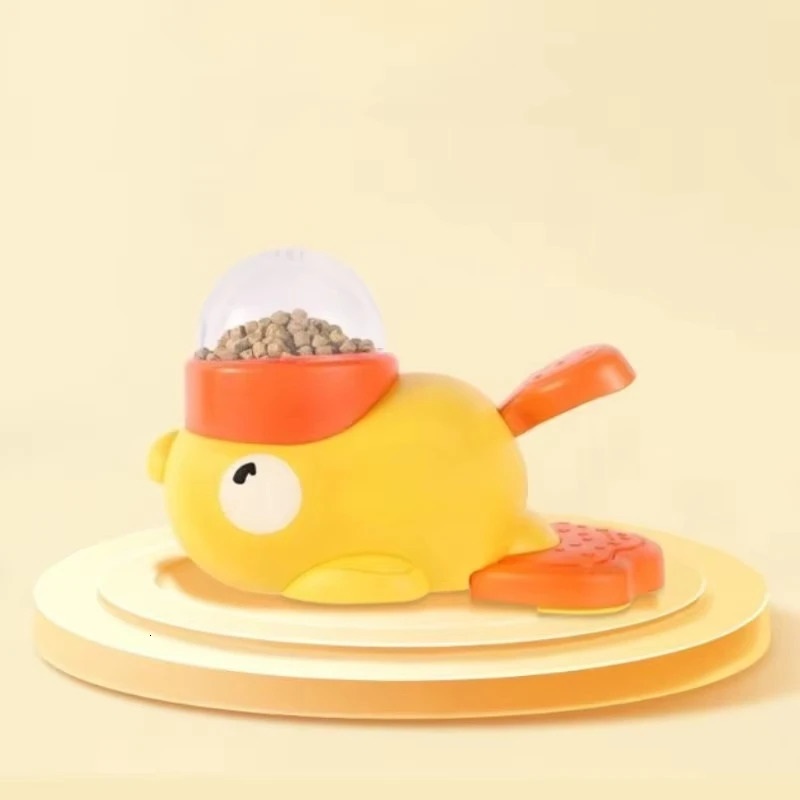 1Pc Intelligent Dog Automatic Feeder Cat Puzzle Interactive Pet Food Treat Dispenser Cartoon Duck n Antislip Pe 250729
