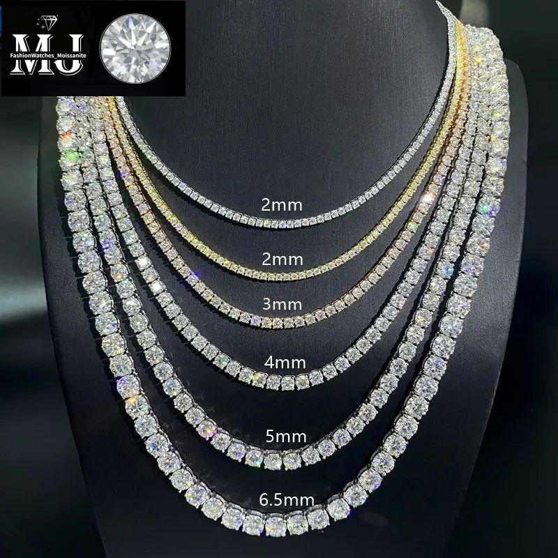 necklace fashion designer Pendant Necklaces Hip Hop Sier VVS Moissanite Dia Necklace moissanite tennis chain