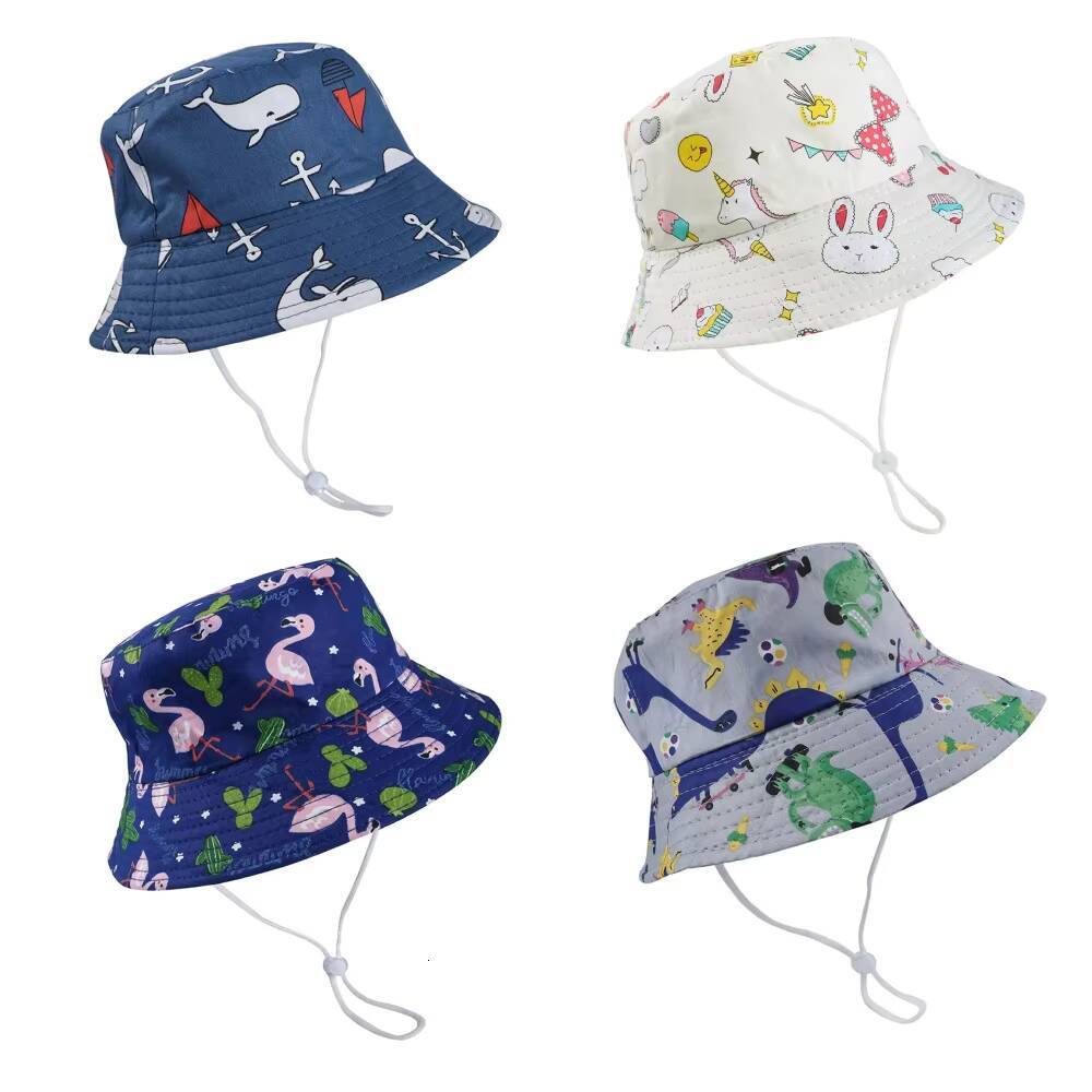 New Summer Panama Baby Girls Hats Cartoon Boys Fisherman Kids Beach Outdoor UV Bucket Hat Toddler Sun Cap ddmyshoesvip