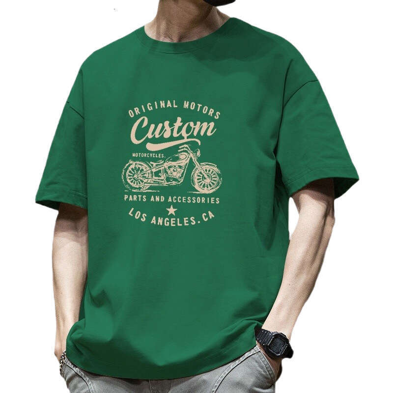 Designer T Shirt Heavyweight Trendy Brand Short Sleeve T-Shirt For Men Summer High-End Brand Top Men's Pure Cotton American Style Ins Casual Tee 