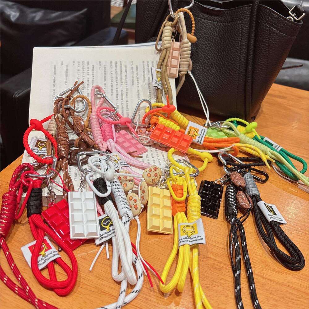 Miu Series Chocolate Bag Alkaline Bread Bracelet Keychain Phone Braided Lanyard Small Charm
