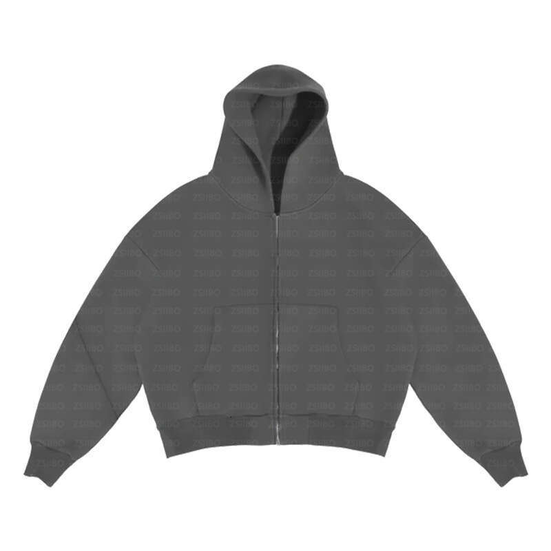 Autumn Winter Street Style Personality Trend Casual Solid Color Zipper Hoodie Unisex 2024