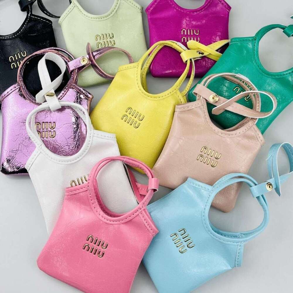 Creative Niche Hanging Decoration Mini Bucket Bag Pendant Stone Pattern Miu Classic Japanese Korean Style