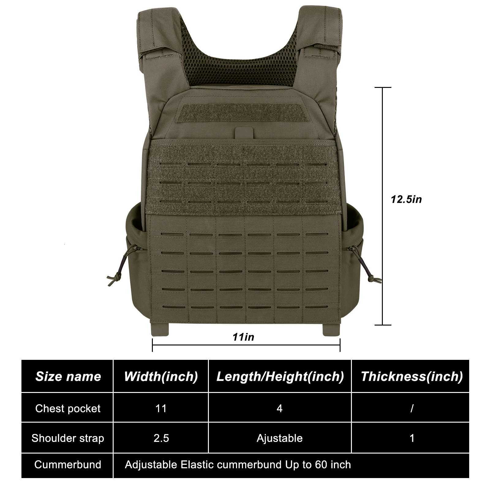 KRYDEX Tactical Strength Training Weight Vest Laser MOLLE Plate Carrier 5.758.7514.7519.75 Lbs For Outdoor Sport Z250728