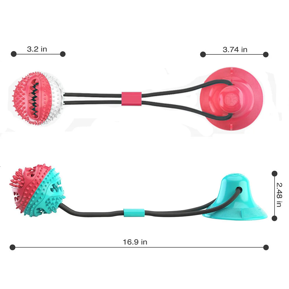 Dogs Food Toys Silicone Suction Cup Tug Interactive Dog Ball Toy for Pet Chew Bite Tooth Cleaning Toothbrush Feeding Supplies 250729